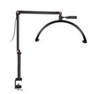 Luz Led Meia Lua Para Cílios Tatuagem Esteticista Mesa Braço Oscilante Chicote Branca Preto