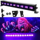 Luz Negra Ultravioleta Barra 9 Led Luz Funciona Muito Bem Com O Corpo UV Com Tintas LKUV9