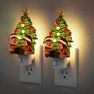 Luz Nocturna JandCase Árbol de Navidad y Papá Noel 3000K Paquete de 2