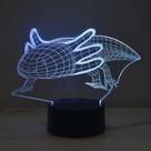 Luz noturna 3D colorida de axolotl mexicano, decoração artística, acrílico