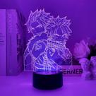 Luz noturna 3D Fairy Tail Creative Colorful com controle remoto