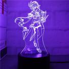 Luz noturna 3D Genshins Impacts Colorful Touch Remote Control