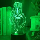 Luz noturna 3D Hatsune Miku acrílico colorido USB/bateria