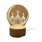 Luz Noturna 3D LED Eid Mubarak Operada Por USB, Decoração Para Casa No Ramadã Para Iluminação De