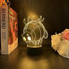 Luz noturna 3D LED Hollows Knights Grubberflys Color Changing