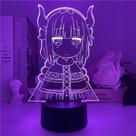 Luz noturna 3D Miss Kobayashi's Dragon Maid USB que muda de cor