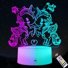 Luz noturna 3D Unicorn Horse Stitch LED 5V acrílico ABS