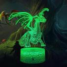 Luz noturna, acrílico, dinossauro, atmosfera 3D, minimalista moderna