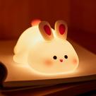 Luz noturna Beszeith Rabbit Silicone Recarregável para Crianças