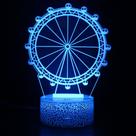 Luz noturna Ferris Wheels 3D com mudança de cor LED para crianças