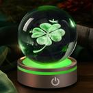 Luz noturna IFOLAINA Crystal Ball Lamp 3D Four Leaf Clover