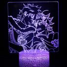 Luz noturna LED 3D Black Clovers Astas Color Changing