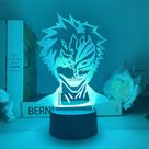 Luz noturna LED 3D Bleach Kurosaki Ichigo Color Change