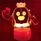 Luz noturna: LED 3D Brawls Stars Spikes, mudança de cor