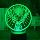 Luz noturna LED 3D Cross Sikas Deers que muda de cor para crianças Luz noturna LED 3D Cross Sikas Deers que muda de cor para crianças