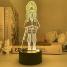 Luz noturna LED 3D Demon Slayers Kanrojis Mitsuris para crianças