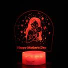 Luz noturna LED 3D Feliz Dia das Mães, mudança de cor