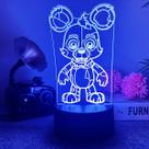 Luz noturna LED 3D Five Nights at Freddy's Color Changing Luz noturna LED 3D Five Nights at Freddy's Color Changing