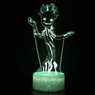Luz noturna LED 3D Galaxys Gardians Babys Groots I Am Groots