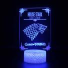 Luz noturna LED 3D Game of Thrones abriga Starks of Winterfell