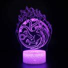 Luz noturna LED 3D Game of Thrones Houses Targaryens