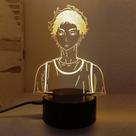 Luz noturna LED 3D Haikyuus Akaashis Keijis que muda de cor