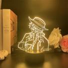 Luz noturna LED 3D Jujutsus Kaisens Lees Color Changing Luz noturna LED 3D Jujutsus Kaisens Lees Color Changing