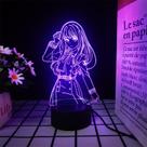 Luz noturna LED 3D Lycoris Recoils Nishikigis Chisatos para crianças