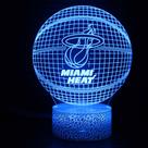 Luz noturna LED 3D Miami aquece a mudança de cor do basquete
