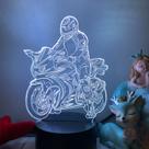 Luz noturna LED 3D Motorcycle Racer Jonathan Rea 16 cores