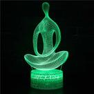 Luz noturna LED 3D para ioga que muda de cor para crianças com acrílico Luz noturna LED 3D para ioga que muda de cor para crianças com acrílico