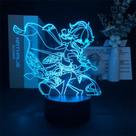 Luz noturna LED 3D Plants vs Zombies Aethers que mudam de cor