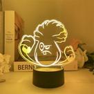 Luz noturna LED 3D Plants vs Zombies Bonk Choy que muda de cor