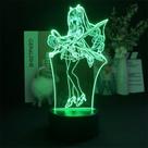 Luz noturna LED 3D Plants vs Zombies Keqings que muda de cor