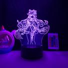 Luz noturna LED 3D Plants vs Zombies Keqings que muda de cor