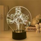 Luz noturna LED 3D Plants vs Zombies Keqings que muda de cor