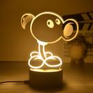 Luz noturna LED 3D Plants vs Zombies Peashooter que muda de cor