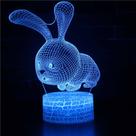 Luz noturna: LED 3D que muda de cor, coelhos, animais para crianças