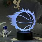 Luz noturna LED 3D que muda de cor de basquete para crianças