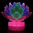 Luz noturna LED 3D que muda de cor de flores de lótus para crianças