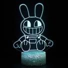 Luz noturna LED 3D Rabbits que muda de cor para crianças com base