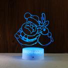 Luz noturna LED 3D Santas Elks Color Changing para crianças