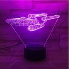 Luz noturna LED 3D Star Trek USS Enterprises com mudança de cor