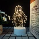 Luz noturna LED 3D Toradoras Aisakas Taigas com mudança de cor