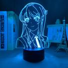 Luz noturna LED 3D Youths Pigs Heads Series Sakurajimas Mais