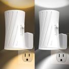 Luz Noturna LED WSKVEZZA - Plug-in, 3000K/5000K, Sensor Crepuscular - Pacote com 2