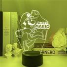 Luz noturna Marios LED 3D que muda de cor para crianças com base