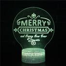 Luz noturna Merrys Christmas 3D LED que muda de cor para crianças