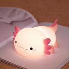 Luz noturna QANYI Axolotl Cute Pink Silicone Recarregável