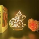 Luz noturna Toms and Jerrys 3D que muda de cor LED para crianças